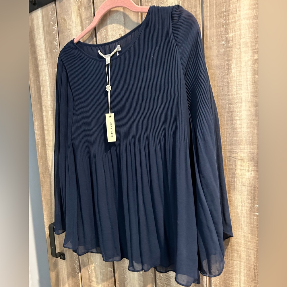 NWT Max Studio pleated swing blouse, M - Picture 7 of 13